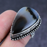 Montana Agate Gemstone Handmade 925 Steling Silver Gift Jewelry Ring Size 7 r6h71