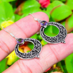 Amethyst Gemstone Handmade 925 Sterling Silver Jewelry Earring 1.85 i1j35