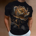 Mood meeste T-s&auml;rk 3D lilleprint l&uuml;hikeste varrukatega topid t&auml;navakaubandus roosi T-s&auml;rk t&auml;navamood &uuml;lem&otilde;&otilde;duline T-s&auml;rk meeste riided 2XL