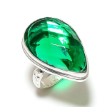 Peridot Gemstone Handmade 925 Sterling Silver Gift Jewelry Ring Size 9 z3e35