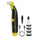 Meeste elektriline pardel Kahepoolse teraga veekindel taaslaetav minireisiparadel kaasaskantav juuksehabemetrimmeri eemaldaja t&ouml;&ouml;riist isa poiss-s&otilde;brale A