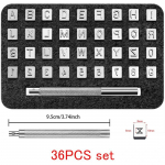 36 tk 3mm/6mm roostevabast terasest t&auml;hestiku numbriga templite stantsimisriistade komplekt Leathercraft augustust&ouml;&ouml;riistade komplekt 6mm 36pcs