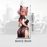 DM82#6x15cm armas animet&uuml;druk Cheongsami vin&uuml;&uuml;list autokleebis Veekindel vin&uuml;&uuml;lkleebis autotarvikud 6x15cm