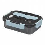 1500/1100 ml s&ouml;&ouml;gikarp koos lauan&otilde;udega 2/3 restiga suletud lekkekindel bentokarp &otilde;pilastele T&ouml;&ouml;taja mikrolaineahjus soojendav toidukonteiner 2 Grids-1100ml