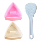 2tk riisipallivormi komplekt, lihtne lahti v&otilde;etav riisivormi komplekt, kolmnurkne sushivalmistaja, pressitud mittekleepuv onigiri vorm koos lusikaga laste l&otilde;unas&ouml;&ouml;giks. Bento kodus isetegemine 1 Set