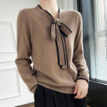 Naiste ka&scaron;miirist sviiter Qinghe ka&scaron;miir 30% ka&scaron;miir 70% vill s&uuml;gis-talvine ka&scaron;miir pullover pehme ja soe L beež