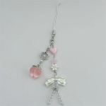 Roosa Kawaii Y2K virsikuv&auml;rvi telefoni amulettide ripats, armas kikip&auml;rm, k&auml;sitsi valmistatud armas t&uuml;druku v&otilde;tmehoidja iPhone'i kaamerale, uus kett, armastuss&uuml;da roosa