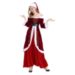 Naiste J&otilde;ulukleit Santa Cosplay &Otilde;lalt V&auml;ljas V&auml;rvide Sobitus Retro Yoyal Stiil V&ouml;&ouml; ja M&uuml;tsiga A-l&otilde;ikeline Esituspidu P&uuml;hade Kost&uuml;&uuml;m L punane