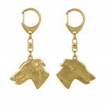 Greyhound, English Greyhound - Gilded key ring with dog in gift box, handbag decoration, luxury accessory by Art-Dog brand