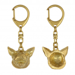 Chihuahua short-haired, Chihuahua smooth - Gilded key ring with dog in gift box, handbag decoration, luxury accessory by Art-Dog brand