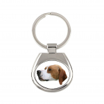 English Pointer - geometric keychain with a photo and the inscription Art-Dog