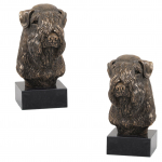 Soft-coated Wheatan Terrier - Dog statue, bust on stone base, sculpture, trophy for dog show by Art-Dog brand