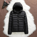S&uuml;gistalvised naiste l&uuml;hikesed kapuutsiga puhvis jakid naistele s&uuml;gise kontori daami Slim Fit soe mantel 8XL must