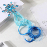 Gradient Snowflake Parukas Juukseklambrid T&uuml;drukutele Armsad Printsessi Juuksen&otilde;elad Anime Elsa Snowflake Hairgrip Barrettes Juukseaksessuaarid sinine