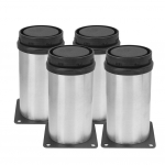 4 tk roostevabast terasest kattega reguleeritavad &uuml;mmargused m&ouml;&ouml;blijalad 50 x 100 mm diivani teelaua jaoks