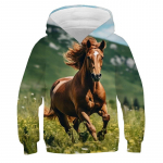 Running Horse Print Hoodies Pusad S&uuml;gisfliisist Pullover Poistele T&uuml;drukutele Spordidress y2k Sudadera White Horse Hoodie Lasteriided 150