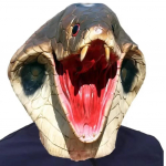 Hirmutav Peokobra Kost&uuml;&uuml;m Uudsus Halloweeni Kost&uuml;&uuml;mipidu Lateksloom Kobra Pea Mask Madu punane
