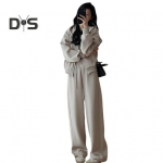 2 tk/komplekt naiste mantel p&uuml;ksid &uuml;likond kapuutsiga lukuga pikad varrukad paks pl&uuml;&uuml;s vooder jope Pingutusn&ouml;&ouml;r elastne v&ouml;&ouml;koht lai s&auml;&auml;re taskud p&uuml;ksid talv M khaki