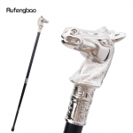 Valge v&otilde;idus&otilde;iduhobuse harjastega loomapea, moodne jalutuskepp, dekoratiivne Cospaly pidu, moodne jalutuskepp, 93 cm