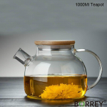 1L klaasist teekann, kuumakindel lilleline teekann, suur l&auml;bipaistev puuviljamahla anum Keraamilised majapidamistarbed 1000Ml Teapot(1pc)