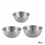 3 tk roostevabast terasest toidun&otilde;ud kullast ja h&otilde;bedast k&ouml;&ouml;gin&otilde;ude segamiskaussi komplekt h&otilde;be