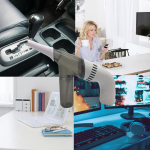 Majapidamises kasutatav mini elektriline v&auml;ike juhtmeta k&auml;eshoitav tolmuimeja lauaarvuti puhastaja valge