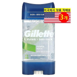 Gillette Deodorant Clear + Drytech Antiperspirant Power Rush, 3 packs, 107g blue