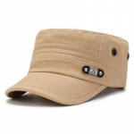 Meeste reguleeritav p&auml;ikesekaitsega s&otilde;jav&auml;em&uuml;ts kevad-s&uuml;giseks, vabaaja l&uuml;hikese &auml;&auml;rega pestud &uuml;hev&auml;rviline lame m&uuml;ts naistele. beež