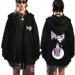 Ghost B&auml;ndi Lukuga Kapuutsiga Pusa S&uuml;gis Talv Mehed Naised Vabaaja &Uuml;lisuur Lukuga Jakk Mees Vintage Gooti Rock Metall Lukuga Dressipluus M