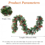 1,8 m j&otilde;ulukaunistused vanik k&auml;bidega kunstlikud j&otilde;ulup&auml;rjad koju j&otilde;ulupuu trepik&auml;igule uksele uusaasta dekor rotang roheline