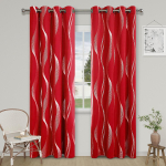 1 tk &uuml;lit&auml;psed h&otilde;bedase reljeefse lainemustriga pimendavad kardinad, mis blokeerivad valgust ja hoiavad soojust, sobivad ideaalselt k&otilde;ikidesse tubadesse 132X160cm&Grommet Top punane