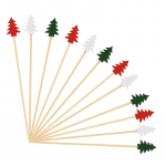 50/100 tk Bambusest varras j&otilde;ulukokteilikorgid &uuml;hekordseks kasutamiseks m&otilde;eldud toidu magustoidu hambaorkid uusaasta peokaunistused 50pcs