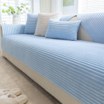 Imitatsioonk&uuml;&uuml;liku pl&uuml;&uuml;sist paksendatud talvine diivanipadi libisemiskindel nahast diivani t&auml;iskate kate riidest r&auml;tik 90x210cm helesinine v&auml;rv