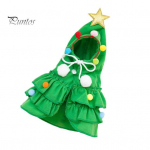 J&otilde;ululemmikuriided Punane/Roheline Lemmikloomimantel T&auml;he ja Tuttidega Kutsika Cape Riided J&otilde;ulupuu Elfi Kost&uuml;&uuml;m P&uuml;hadepeoriietus Kassidele ja Kutsikatele S roheline