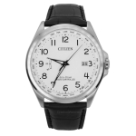 Citizen Raadio teel juhitav nahkrihm valge sihverplaat Eco-Drive CB0250-17A 100M meeste k&auml;ekell valge