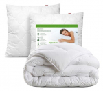 Kołdra Zimowa GRUBA 160x200 + 2 Pikowane Poduszki 70x80 400g/mkw 160x200 valge