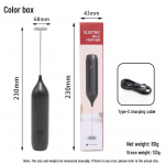 Juhtmeta k&auml;eshoitav elektriline piimavahustaja kohvi jaoks USB Round Head must