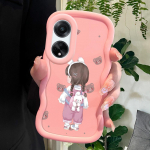 V&auml;rvitud muster Big Wave Edge pehme silikoon materjal Macaron telefoni &uuml;mbris p&otilde;rutuskindel kaitsev kummist &uuml;mbris OPPO Reno Realme jaoks Realme C63 valge