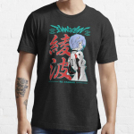 Suvised Meeste Mood vabaaja s&auml;rgid L&uuml;hikesed varrukad Rei Ayanami Evangelion Mustad Tees Suured T-s&auml;rgid S sinine