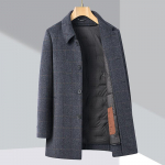 Meeste kahepoolne ka&scaron;miirmantel talvine rev&auml;&auml;riga udusulega keskealine isa keskmise pikkusega villamantel hall 195