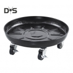 Ratastega metallist taimekast Tugev 360-kraadine veeretaim Dolly alus, &uuml;mmargune ratastega istutusrulli alus potilillede jaoks 26cm must