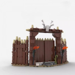 Keskaegne s&otilde;jaline viikingite arhitektuur Vaade Ehitusplokid DIY V&auml;rav Telk Vahitornid S&otilde;jalaevad Mudelid Brickheadz Montaažim&auml;nguasjad