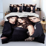Uus film The Vampire Diaries voodipesukomplekt &Uuml;hekohaline Kaksik T&auml;issuuruses Kuninganna Kuningas Suuruses Voodikomplekt T&auml;iskasvanud Laps Magamistuba Tekikotikomplekt Kodutekstiil EU Twin 135x200cm