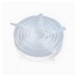 Couleur blanche Couvercles en Silicone pour bol alimentaire, 6 pi&egrave;ces, extensibles, scell&eacute;s au micro-ondes, p