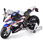 1/9 BMW S1000RR v&otilde;idus&otilde;idu m&auml;ngumootorratas lastele Valatud metallist suur mudel Superv&otilde;idus&otilde;idu Valgustatav Kollektsiooni kingitus poisile valge