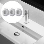 3 Pieces Sink Overflow Cover Basin Trim Practical Creative Remplacement Round Caps Insert in Hole valge