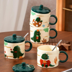 K&otilde;rge v&auml;&auml;rtusega v&auml;ike dinosauruste multikas armas keraamiline tass Kodukomplekt Kontori hommikus&ouml;&ouml;gikruus V&auml;ike kingitus 350ML