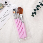 5-osaline plastikust k&auml;epidemete ja nailonharjastega meigipintslite komplekt