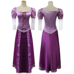Rapunzeli Cosplay Kost&uuml;&uuml;m Printsessi Kleit Halloweeni Kost&uuml;&uuml;m T&auml;iskasvanu S M L XL c517 [monoii] lilla