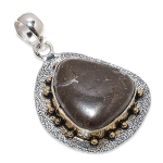 Boulder Opal 925 Sterling Silver Jewelry Two Tone Pendant 2.09 k3f71